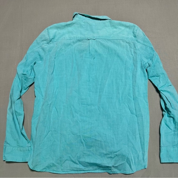 Calvin Klein Aqua Silver Buttons Buttons Button Down Cotton Mens XL - Picture 5 of 7